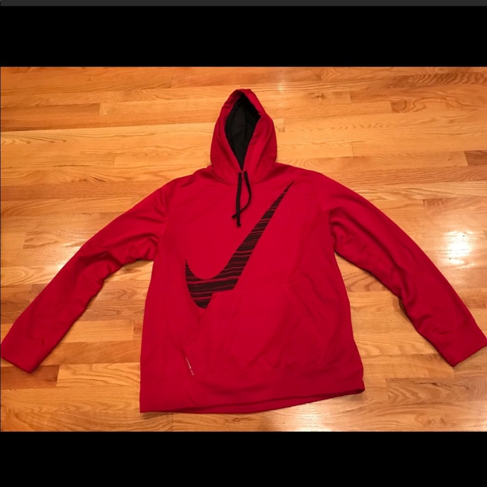 Nike Thermafit Red & Black Hooded Sweatshirt